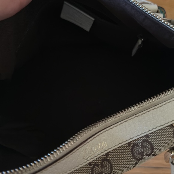 Authentic cream and brown Gucci Monogram Boston Bag. - Picture 5 of 6